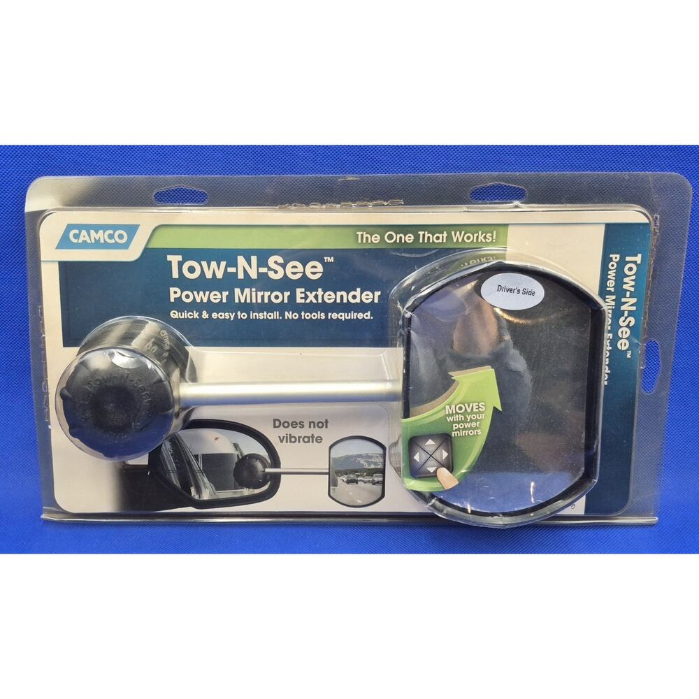 Camco Tow-n-See Power Mirror Extender NEW No Tools Required